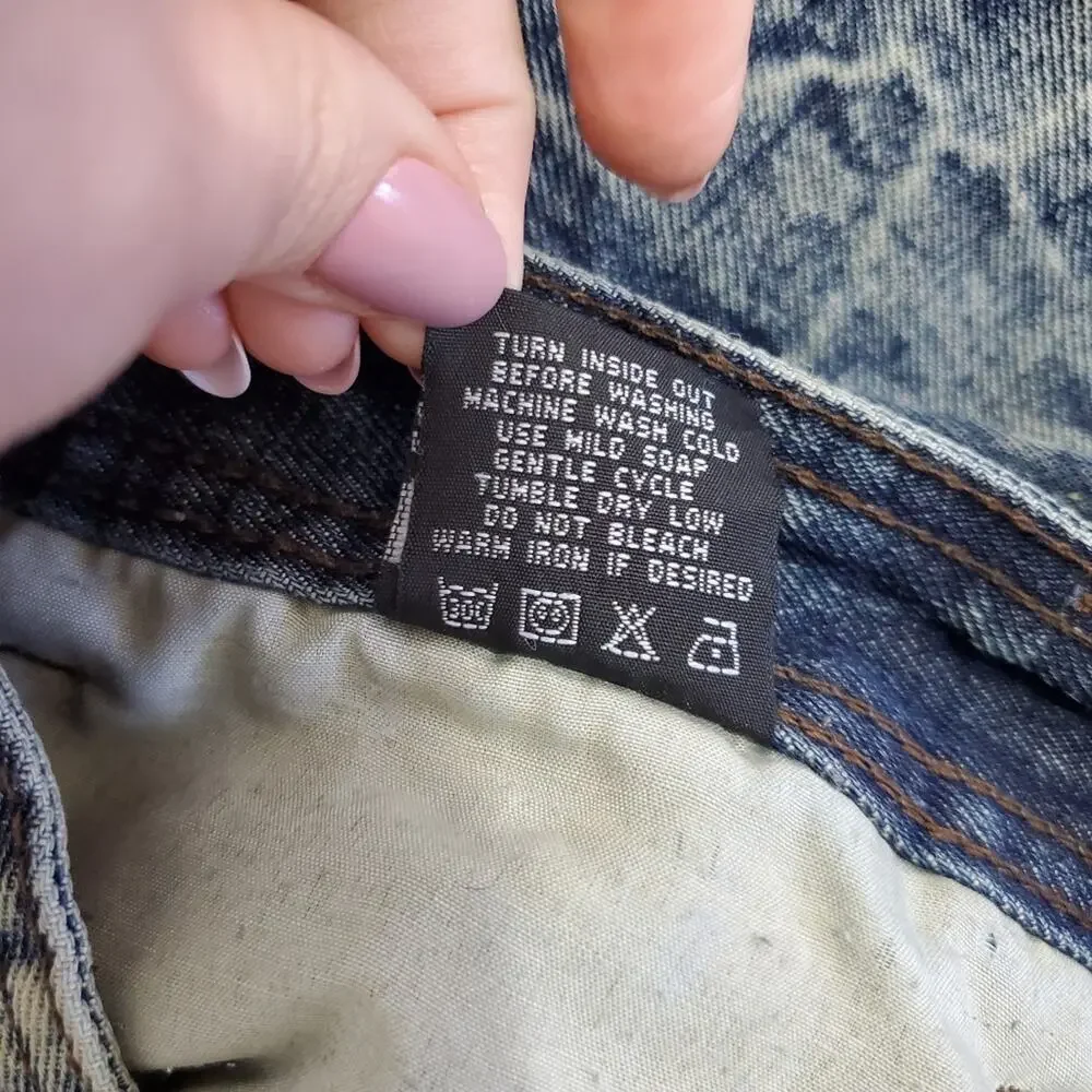 Brooklyn Xpress | 32x32 Trashed Distressed Slim Straight Leg Jeans Grunge - Picture 9 of 9